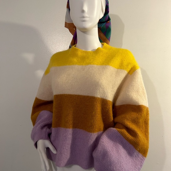 H&M Premium Selection Striped Mohair & Wool Sweater size M - Picture 8 of 14